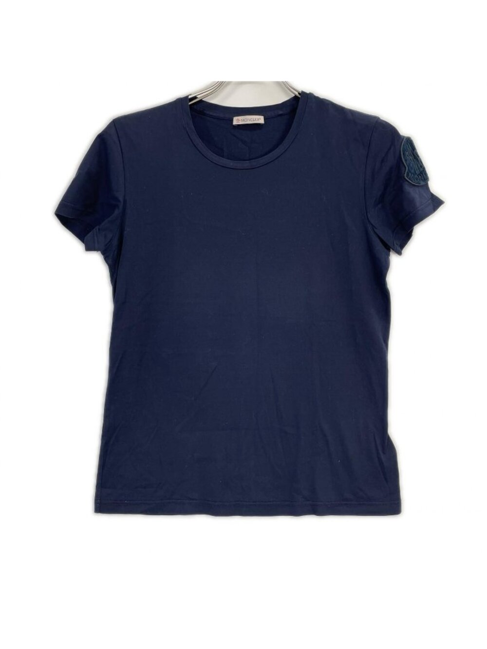 Moncler Navy T-Shirt Girocollo Velour One Pen